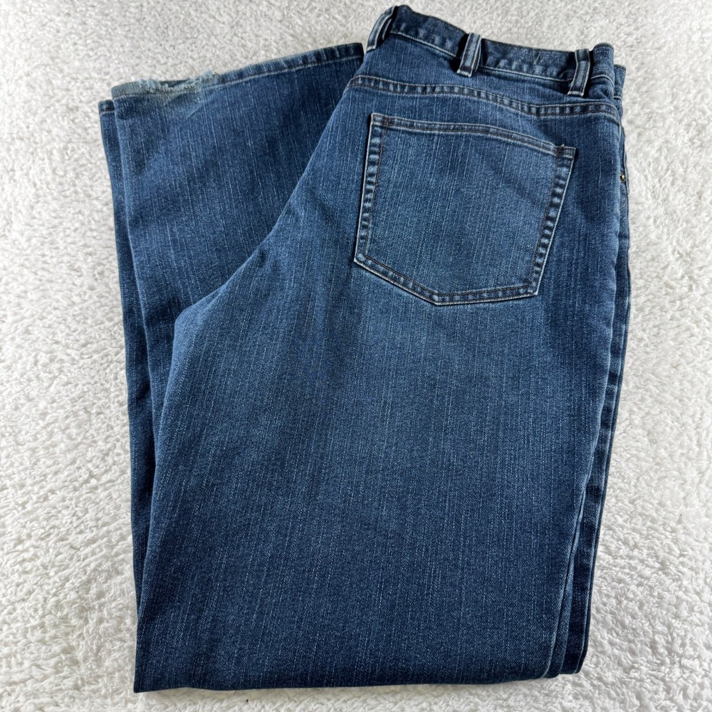 Men's Jos A Banks Travelers Jeans Denim Pants Clean Medium Wash Size 38x34